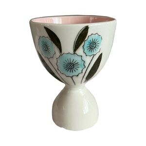 Vintage Japanese Hand Painted Floral Ceramic Poached Egg Holder